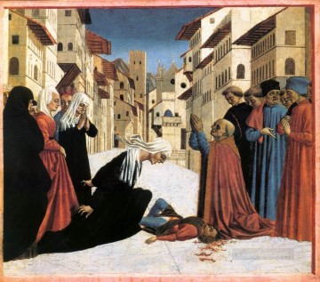 San Zenobio realiza un milagro Renacimiento Domenico Veneziano Pinturas al óleo
